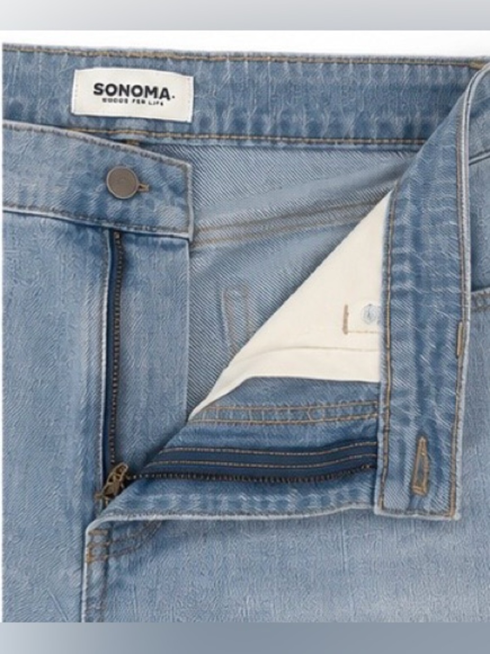 SONOMA Light Wash Wide Leg Cropped Jeans Size 12P - Picture 6 of 7